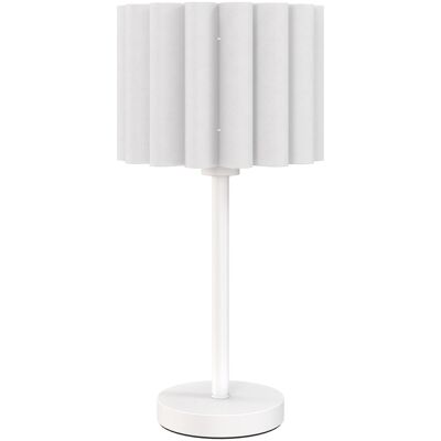 Lampka nocna HOMCOM, okrągła lampa biurkowa z abażurem w kształcie fali, z przełącznikiem włącz/wyłącz do sypialni, salonu, biura, oprawka E27 bez ż.. Lampka nocna HOMCOM, okrągła lampa biurkowa z abażurem w kształcie fali, z przełącznikiem włącz/wyłącz do sypialni, salonu, biura, oprawka E27 bez ż..