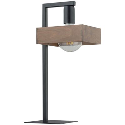 Sigma Lampka nocna hygge Robin 50251 z drewnianym kloszem czarna Sigma Lampka nocna hygge Robin 50251 z drewnianym kloszem czarna