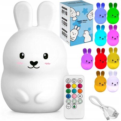 Inny producent LAMPKA NOCNA KRÓLIK DLA DZIECI LED RGB USB PILOT KOLOROWA SILIKON MIĘKKI Inny producent LAMPKA NOCNA KRÓLIK DLA DZIECI LED RGB USB PILOT KOLOROWA SILIKON MIĘKKI