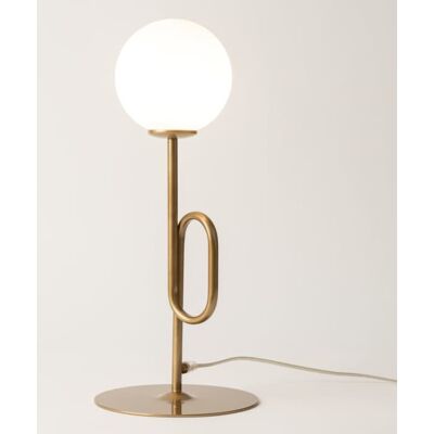 Lampka nocna kula Tes 33634 Sigma modernistyczna mleczny klosz złota Lampka nocna kula Tes 33634 Sigma modernistyczna mleczny klosz złota