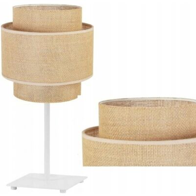 inna (Inny) LAMPKA NOCNA LAMPA STOŁOWA JUTA BOHO RETRO BIAŁA ABAŻUR BEŻOWY 20CM NATURAL inna (Inny) LAMPKA NOCNA LAMPA STOŁOWA JUTA BOHO RETRO BIAŁA ABAŻUR BEŻOWY 20CM NATURAL