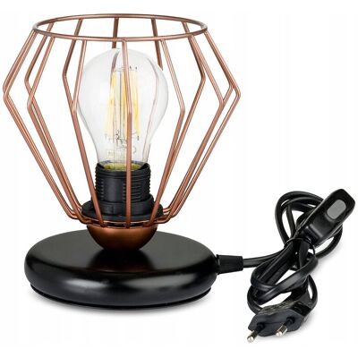LED-ONE Lampka nocna Lampa stołowa loft na led E27 Drut cu LED-ONE Lampka nocna Lampa stołowa loft na led E27 Drut cu