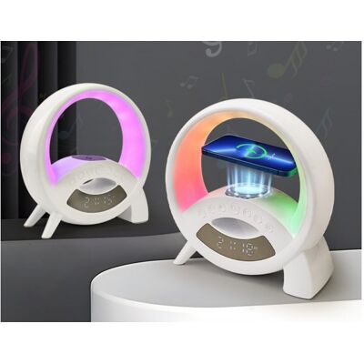 GGV Lampka nocna LED Bluetooth indukcja Q18 RGB GŁOŚNIK ładowarka budzik zegar GGV Lampka nocna LED Bluetooth indukcja Q18 RGB GŁOŚNIK ładowarka budzik zegar