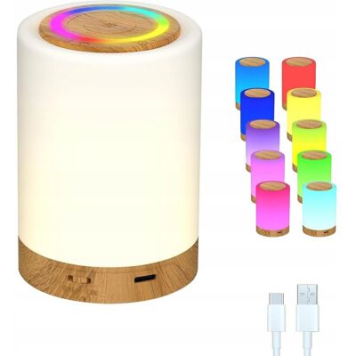 Inny producent LAMPKA NOCNA LED DOTYKOWA ŚCIEMNIANA BEZPRZEWODOWA ŁADOWANA 10 KOLORÓW USB Inny producent LAMPKA NOCNA LED DOTYKOWA ŚCIEMNIANA BEZPRZEWODOWA ŁADOWANA 10 KOLORÓW USB