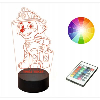 Inny producent Lampka nocna LED imię grawer PSI PATROL MARSHALL Inny producent Lampka nocna LED imię grawer PSI PATROL MARSHALL