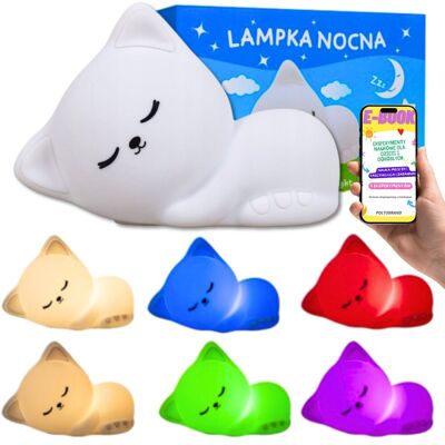 Pltb LAMPKA NOCNA LED KOTEK Lampa Kot Dla Dziewczynki • PREZENT DLA DZIECKA • miękka silikonowa Dla Córki Dziewczynki + EBOOK Pltb LAMPKA NOCNA LED KOTEK Lampa Kot Dla Dziewczynki • PREZENT DLA DZIECKA • miękka silikonowa Dla Córki Dziewczynki + EBOOK