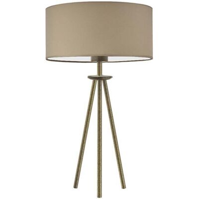 LYSNE Złoto-beżowa lampa stojąca na trójnogu Alta, beżowa, złota, E27, 50x30 cm LYSNE Złoto-beżowa lampa stojąca na trójnogu Alta, beżowa, złota, E27, 50x30 cm