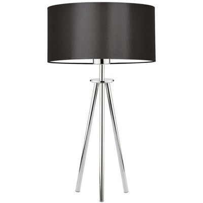 LYSNE Nowoczesna lampa podłogowa do czytania w sypialni na trójnogu Alta, brązowa, chrom, E27, 50x30 cm LYSNE Nowoczesna lampa podłogowa do czytania w sypialni na trójnogu Alta, brązowa, chrom, E27, 50x30 cm