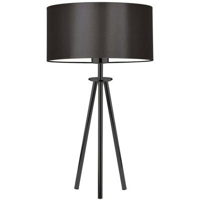 LYSNE Czarna lampa podłogowa na 3 nogach w stylu loft Alta, brązowa, czarna, E27, 50x30 cm LYSNE Czarna lampa podłogowa na 3 nogach w stylu loft Alta, brązowa, czarna, E27, 50x30 cm