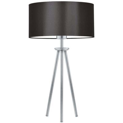 LYSNE Srebrna lampa stojąca do sypialni Alta, brązowa, srebrna, E27, 50x30 cm LYSNE Srebrna lampa stojąca do sypialni Alta, brązowa, srebrna, E27, 50x30 cm