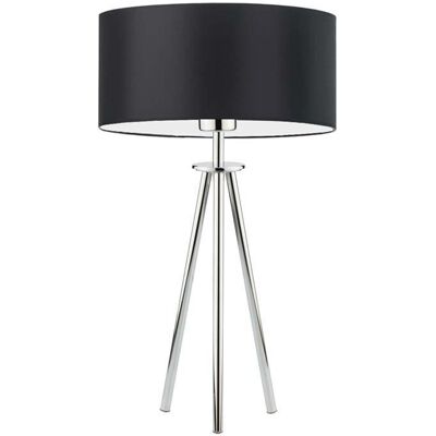 LYSNE Lampka nocna w stylu loft Alta, czarna, chrom, E27, 50x30 cm LYSNE Lampka nocna w stylu loft Alta, czarna, chrom, E27, 50x30 cm
