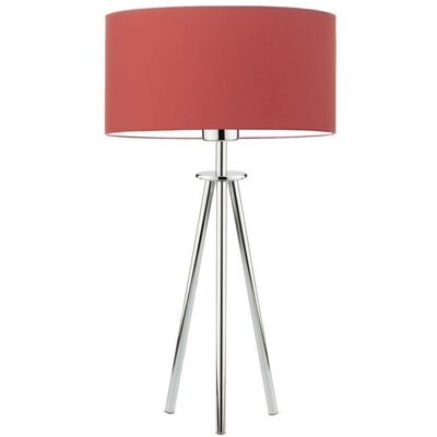 Oryginalna lampka nocna na trójnogu LYSNE Alta, czerwona, chrom, E27, 50x30 cm Oryginalna lampka nocna na trójnogu LYSNE Alta, czerwona, chrom, E27, 50x30 cm