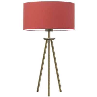 LYSNE Złota lampa podłogowa z czerwonym abażurem Alta, czerwona, złota, E27, 50x30 cm LYSNE Złota lampa podłogowa z czerwonym abażurem Alta, czerwona, złota, E27, 50x30 cm