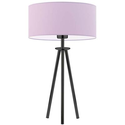 LYSNE Lampka nocna na trójnogu w stylu loftowym Alta, jasnofioletowa, czarna, E27, 50x30 cm LYSNE Lampka nocna na trójnogu w stylu loftowym Alta, jasnofioletowa, czarna, E27, 50x30 cm