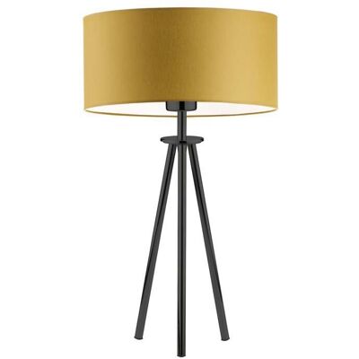 LYSNE Trójnożna lampa podłogowa z musztardowym kloszem Alta, musztardowa, czarna, E27, 50x30 cm LYSNE Trójnożna lampa podłogowa z musztardowym kloszem Alta, musztardowa, czarna, E27, 50x30 cm