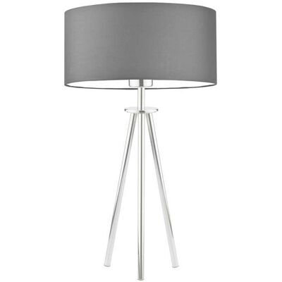 LYSNE Trójnożna lampka nocna w stylu skandynawskim Alta, szara (stalowy), stalowa, E27, 50x30 cm LYSNE Trójnożna lampka nocna w stylu skandynawskim Alta, szara (stalowy), stalowa, E27, 50x30 cm