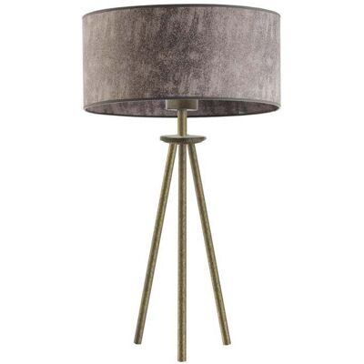 LYSNE Trójnożna lampa podłogowa z abażurem Alta, szary melanż (tzw. beton), złota, E27, 50x30 cm LYSNE Trójnożna lampa podłogowa z abażurem Alta, szary melanż (tzw. beton), złota, E27, 50x30 cm