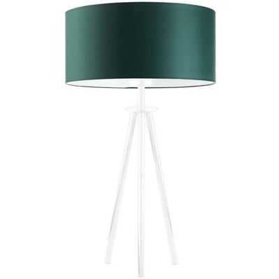 LYSNE Lampka stołowa na trójnogu w stylu urban jungle Alta, zieleń butelkowa, biała, E27, 50x30 cm LYSNE Lampka stołowa na trójnogu w stylu urban jungle Alta, zieleń butelkowa, biała, E27, 50x30 cm