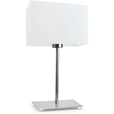 Lampka nocna LYSNE Amalfi, 60 W, E27, biała/chrom, 40x20 cm Lampka nocna LYSNE Amalfi, 60 W, E27, biała/chrom, 40x20 cm