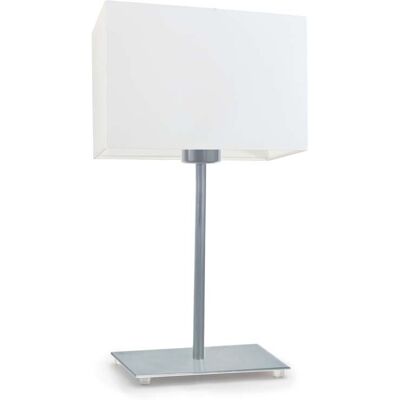 Lampka nocna LYSNE Amalfi, 60 W, E27, biała/srebrna, 40x20 cm Lampka nocna LYSNE Amalfi, 60 W, E27, biała/srebrna, 40x20 cm