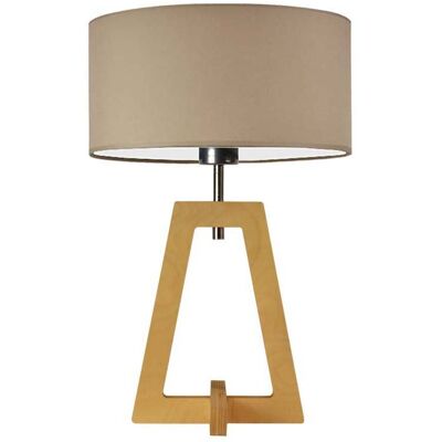 LYSNE Oryginalna lampa stołowa z abażurem w kolorze beżowym Clio, beżowa, dębowa, E27, 47x30 cm LYSNE Oryginalna lampa stołowa z abażurem w kolorze beżowym Clio, beżowa, dębowa, E27, 47x30 cm
