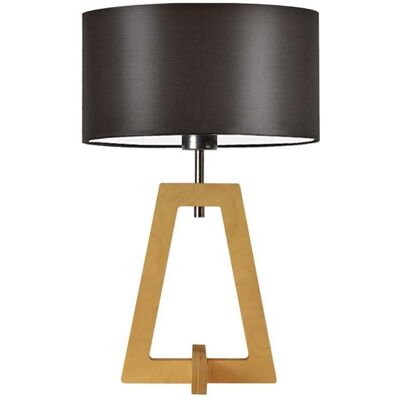 LYSNE Czarna lampa biurkowa LED do biura w klasycznym stylu Clio, brązowa, hebanowa, E27, 47x30 cm LYSNE Czarna lampa biurkowa LED do biura w klasycznym stylu Clio, brązowa, hebanowa, E27, 47x30 cm