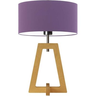 LYSNE Lampka nocna drewniana w starym stylu Clio, fioletowa, dębowa, E27, 47x30 cm LYSNE Lampka nocna drewniana w starym stylu Clio, fioletowa, dębowa, E27, 47x30 cm
