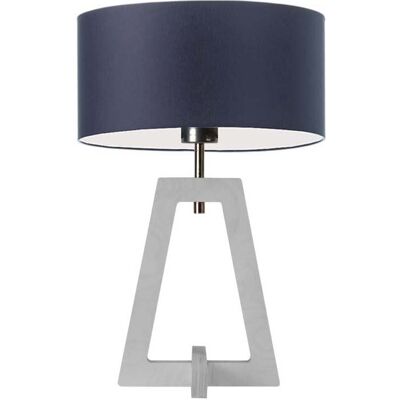LYSNE Lampka nocna drewniana w klasycznej bieli Clio, granatowa, biała, E27, 47x30 cm LYSNE Lampka nocna drewniana w klasycznej bieli Clio, granatowa, biała, E27, 47x30 cm
