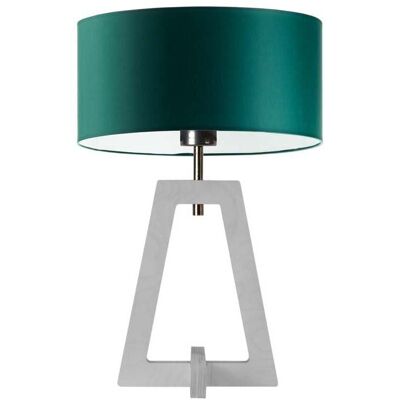 LYSNE Lampka nocna LED do salonu w stylu urban jungle Clio, zieleń butelkowa, biała, E27, 47x30 cm LYSNE Lampka nocna LED do salonu w stylu urban jungle Clio, zieleń butelkowa, biała, E27, 47x30 cm