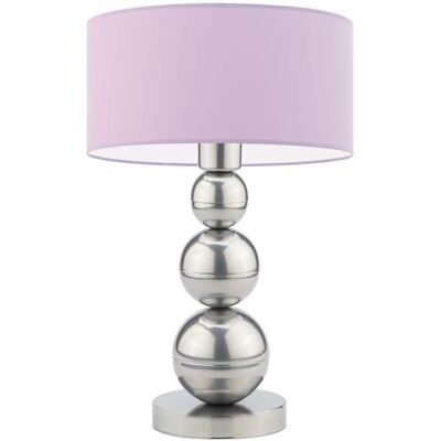 Lampka nocna LYSNE Honolulu, 60 W, E27, jasnofioletowa/srebrna, 41x30 cm Lampka nocna LYSNE Honolulu, 60 W, E27, jasnofioletowa/srebrna, 41x30 cm