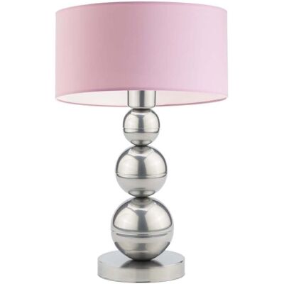 Lampka nocna LYSNE Honolulu, 60 W, E27, jasnoróżowa/srebrna, 41x30 cm Lampka nocna LYSNE Honolulu, 60 W, E27, jasnoróżowa/srebrna, 41x30 cm