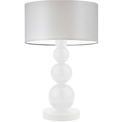 Lampka nocna LYSNE Honolulu, 60 W, E27, jasnoszara/biała, 41x30 cm Lampka nocna LYSNE Honolulu, 60 W, E27, jasnoszara/biała, 41x30 cm
