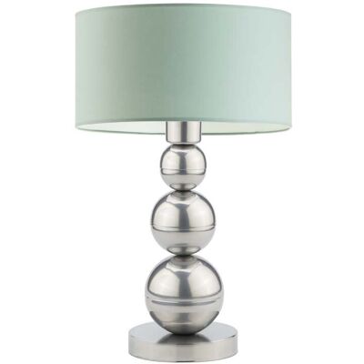Lampka nocna LYSNE Honolulu, 60 W, E27, miętowa/srebrna, 41x30 cm Lampka nocna LYSNE Honolulu, 60 W, E27, miętowa/srebrna, 41x30 cm