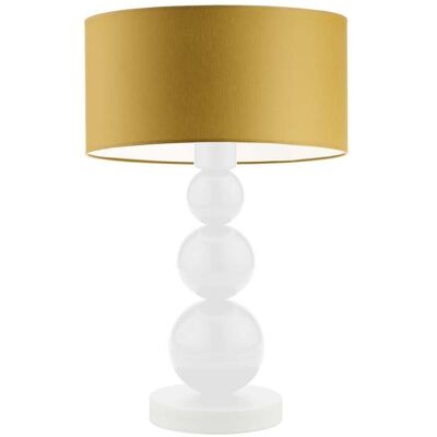 Lampka nocna LYSNE Honolulu, 60 W, E27, musztardowa/biała, 41x30 cm Lampka nocna LYSNE Honolulu, 60 W, E27, musztardowa/biała, 41x30 cm