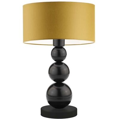 Lampka nocna LYSNE Honolulu, 60 W, E27, musztardowa/czarna, 41x30 cm Lampka nocna LYSNE Honolulu, 60 W, E27, musztardowa/czarna, 41x30 cm