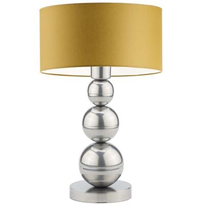 Lampka nocna LYSNE Honolulu, 60 W, E27, musztardowa/srebrna, 41x30 cm Lampka nocna LYSNE Honolulu, 60 W, E27, musztardowa/srebrna, 41x30 cm
