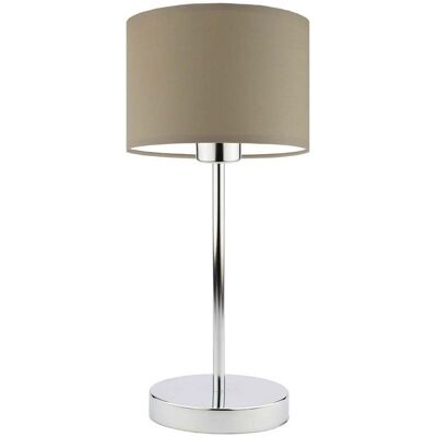 Lampka nocna LYSNE Nicea, 60 W, E27, beżowa/chrom, 39,5x17,5 cm Lampka nocna LYSNE Nicea, 60 W, E27, beżowa/chrom, 39,5x17,5 cm