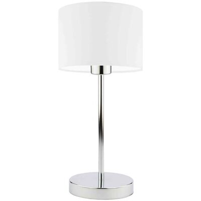 Lampka nocna LYSNE Nicea, 60 W, E27, biała/chrom, 39,5x17,5 cm Lampka nocna LYSNE Nicea, 60 W, E27, biała/chrom, 39,5x17,5 cm