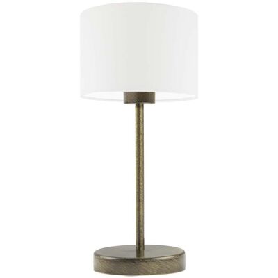 Lampka nocna LYSNE Nicea, 60 W, E27, biała/złota, 39,5x17,5 cm Lampka nocna LYSNE Nicea, 60 W, E27, biała/złota, 39,5x17,5 cm
