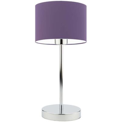 Lampka nocna LYSNE Nicea, 60 W, E27, fioletowa/chrom, 39,5x17,5 cm Lampka nocna LYSNE Nicea, 60 W, E27, fioletowa/chrom, 39,5x17,5 cm