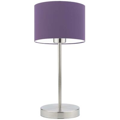 Lampka nocna LYSNE Nicea, 60 W, E27, fioletowa/stalowa, 39,5x17,5 cm Lampka nocna LYSNE Nicea, 60 W, E27, fioletowa/stalowa, 39,5x17,5 cm