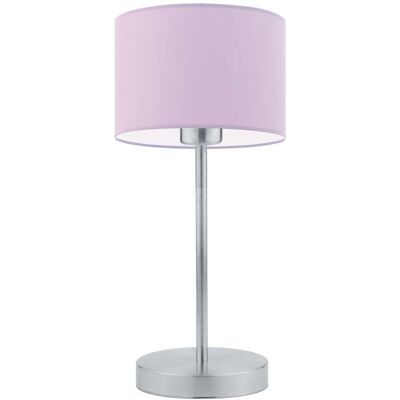 Lampka nocna LYSNE Nicea, 60 W, E27, jasnofioletowa/srebrna, 39,5x17,5 cm Lampka nocna LYSNE Nicea, 60 W, E27, jasnofioletowa/srebrna, 39,5x17,5 cm