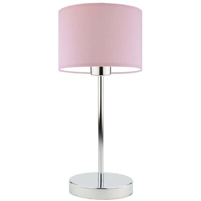 Lampka nocna LYSNE Nicea, 60 W, E27, jasnoróżowa/chrom, 39,5x17,5 cm Lampka nocna LYSNE Nicea, 60 W, E27, jasnoróżowa/chrom, 39,5x17,5 cm