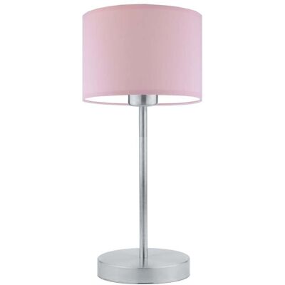 Lampka nocna LYSNE Nicea, 60 W, E27, jasnoróżowa/srebrna, 39,5x17,5 cm Lampka nocna LYSNE Nicea, 60 W, E27, jasnoróżowa/srebrna, 39,5x17,5 cm