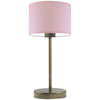 Lampka nocna LYSNE Nicea, 60 W, E27, jasnoróżowa/złota, 39,5x17,5 cm Lampka nocna LYSNE Nicea, 60 W, E27, jasnoróżowa/złota, 39,5x17,5 cm