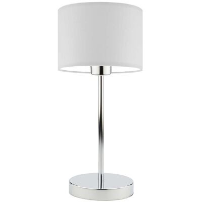 Lampka nocna LYSNE Nicea, 60 W, E27, jasnoszara/chrom, 39,5x17,5 cm Lampka nocna LYSNE Nicea, 60 W, E27, jasnoszara/chrom, 39,5x17,5 cm