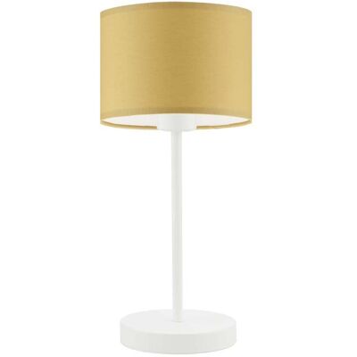 Lampka nocna LYSNE Nicea, 60 W, E27, musztardowa/biała, 39,5x17,5 cm Lampka nocna LYSNE Nicea, 60 W, E27, musztardowa/biała, 39,5x17,5 cm