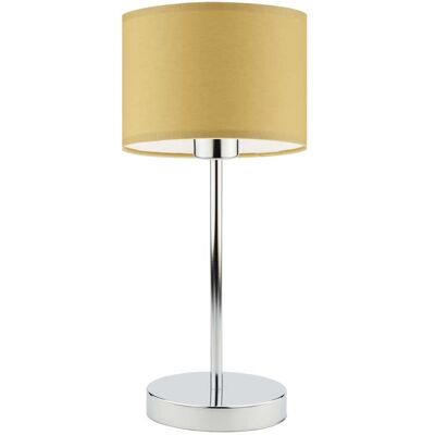 Lampka nocna LYSNE Nicea, 60 W, E27, musztardowa/chrom, 39,5x17,5 cm Lampka nocna LYSNE Nicea, 60 W, E27, musztardowa/chrom, 39,5x17,5 cm