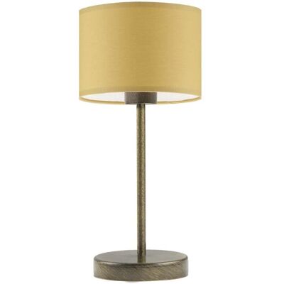 Lampka nocna LYSNE Nicea, 60 W, E27, musztardowa/złota, 39,5x17,5 cm Lampka nocna LYSNE Nicea, 60 W, E27, musztardowa/złota, 39,5x17,5 cm