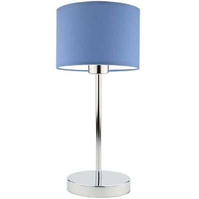Lampka nocna LYSNE Nicea, 60 W, E27, niebieska/chrom, 39,5x17,5 cm Lampka nocna LYSNE Nicea, 60 W, E27, niebieska/chrom, 39,5x17,5 cm